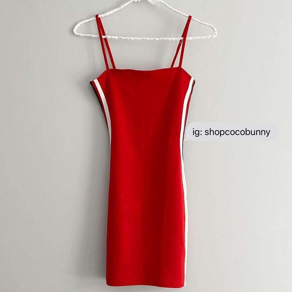 divided h&m red multi color stripe dress - Picture 2 of 3